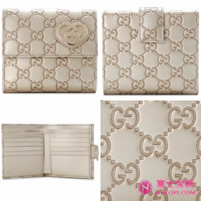 GUCCI/グッチ 2012年春夏新作 LOVELYハートシェープ2つ折り財布 245727 AHB1G 9504 